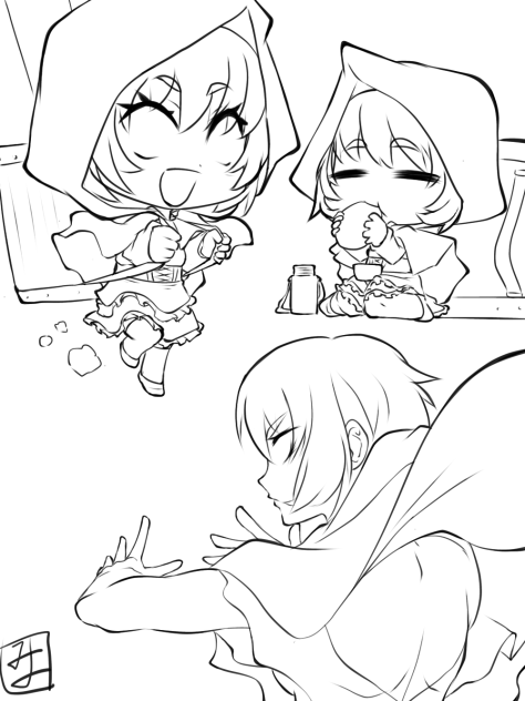 頭巾ちゃんline art