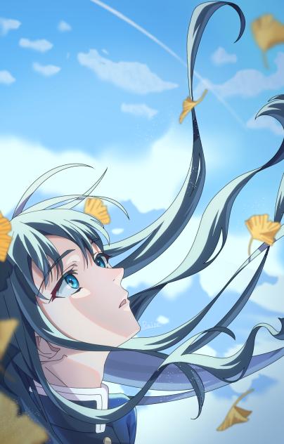 青空と銀杏