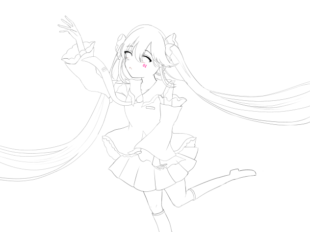 生きているようにミクver   線画