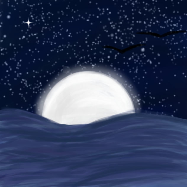 the ocean and the moon - ibisPaint