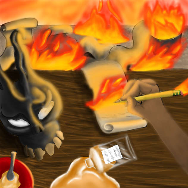 Yellowbonefrank writing flames - ibisPaint