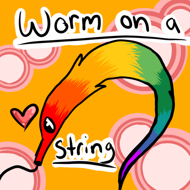 Rainbow worm on a string - ibisPaint