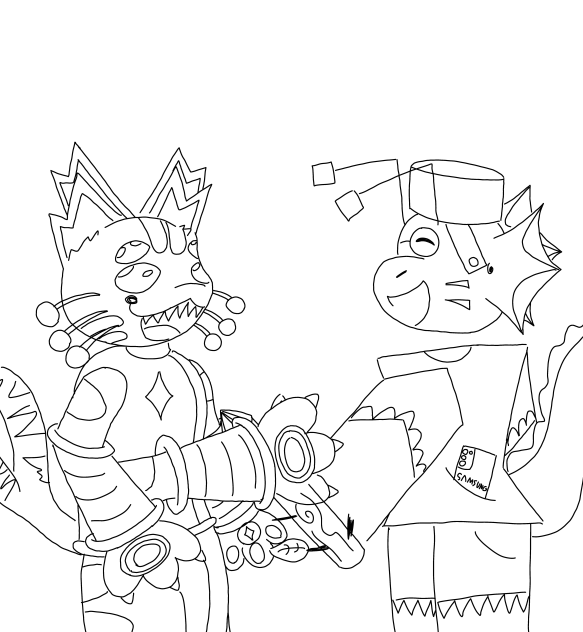 Gnarpy and my OC!! yes they are friends