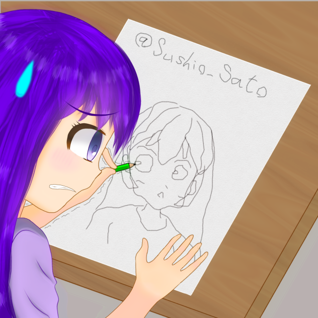 左手で(一部だけ)描いてみた