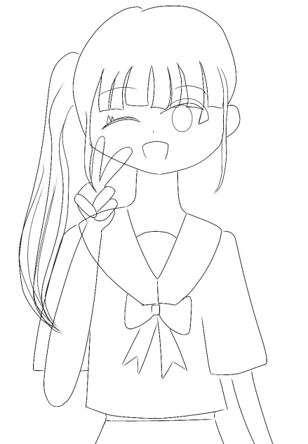 線画  セーラー服