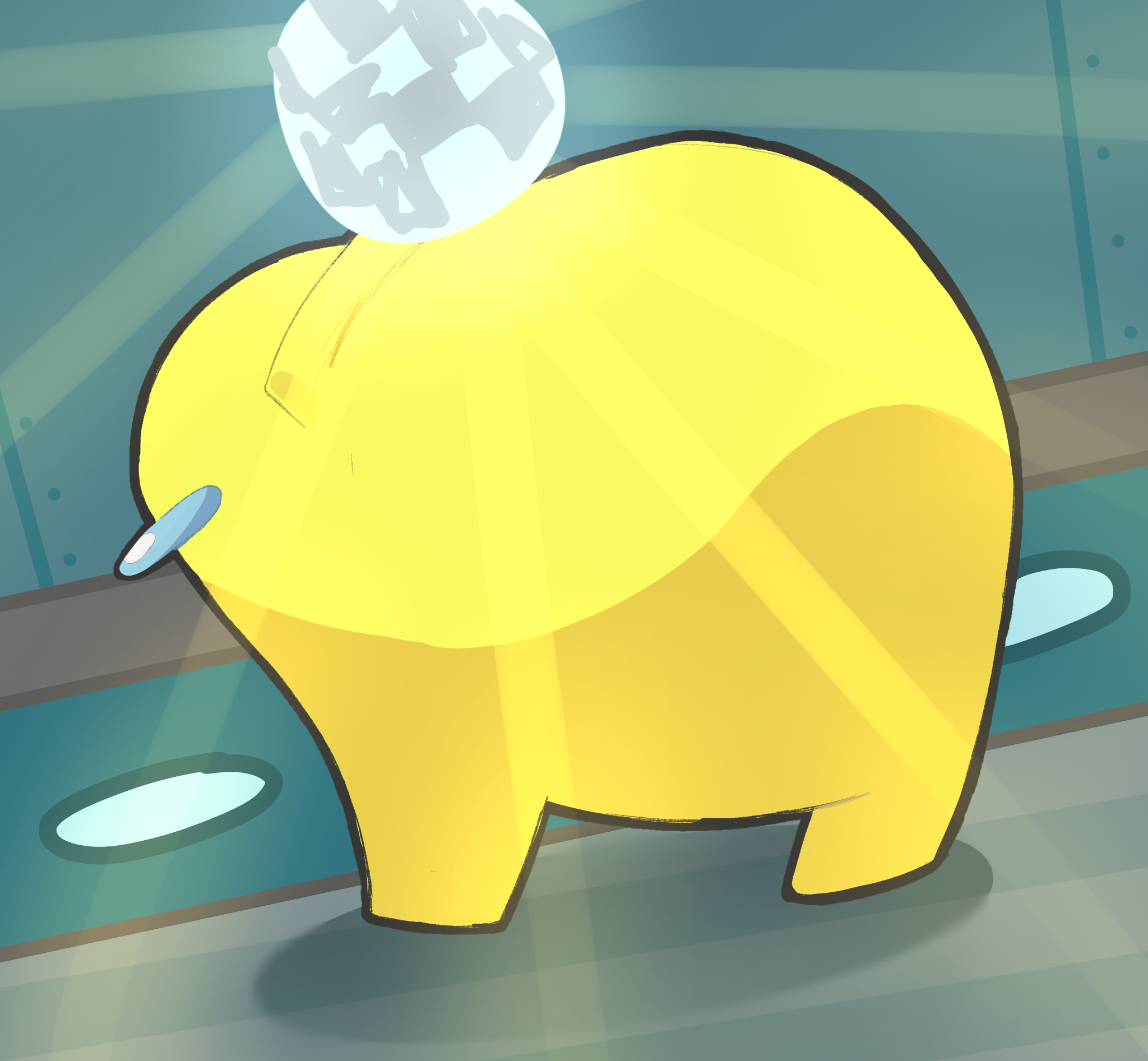 yellow amongus butt - ibisPaint