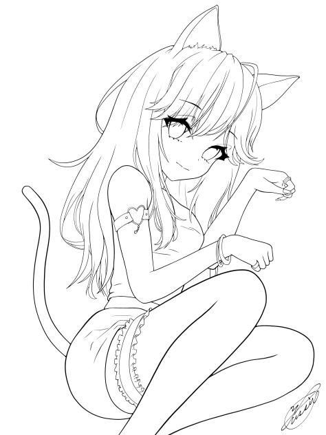 Cat Girl（線画）