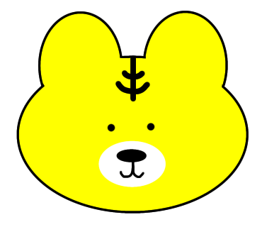 トラのイラストを描きました(直線定規・楕円定規・描画ツール使用)