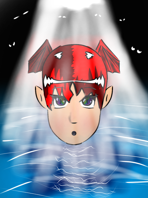 Anime in the cave with in the water