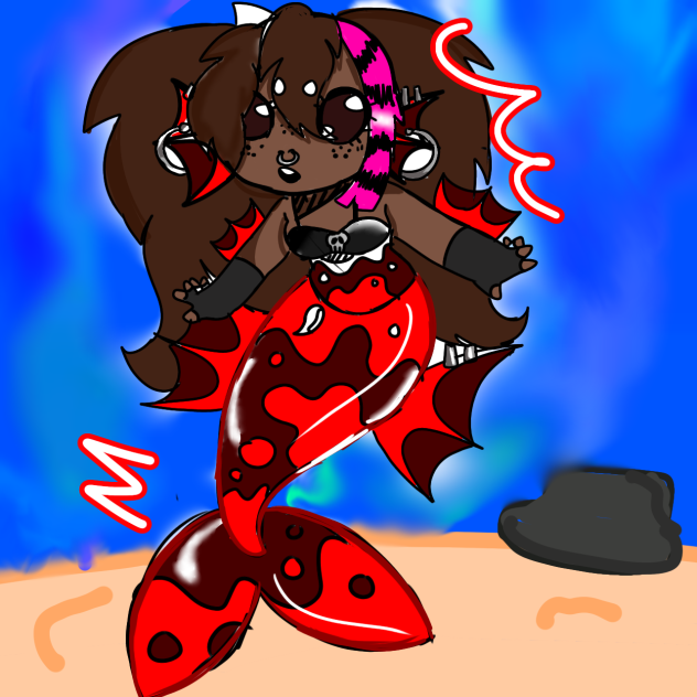 mermaid oc with glass stomach and tail!