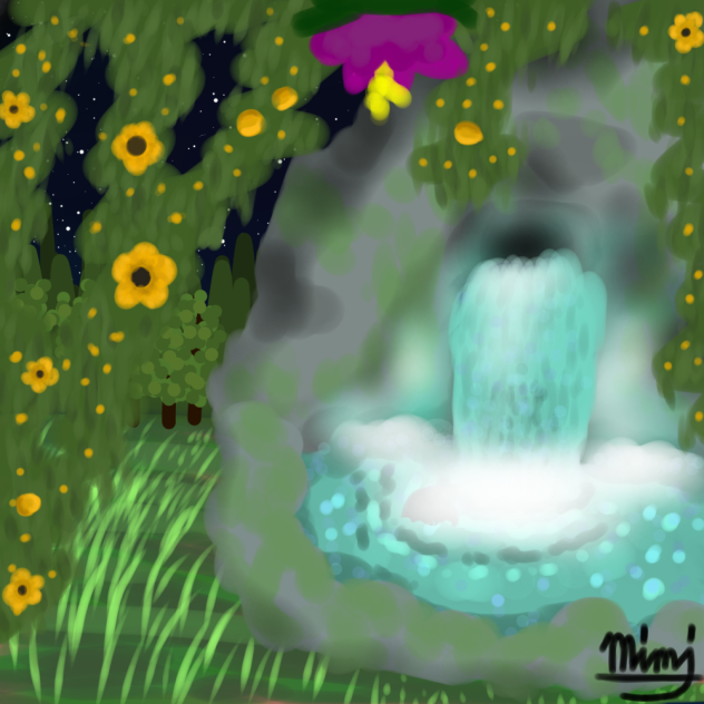 Hidden waterfall - ibisPaint