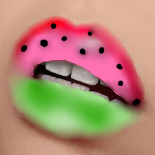 Colored over watermelon lips!
