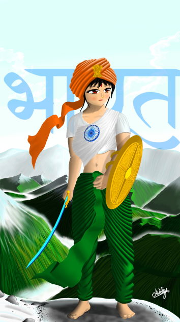 Bharat guarding the himalayas