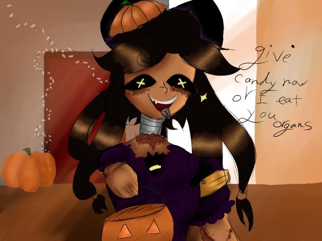Cyn goes trick or treating