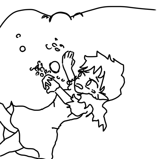 An Elf Drowning Not Colored