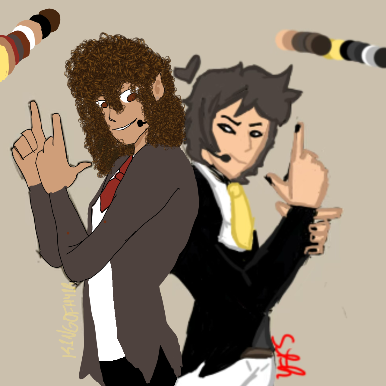 SPY COSTUME WITH STEVE - ibisPaint