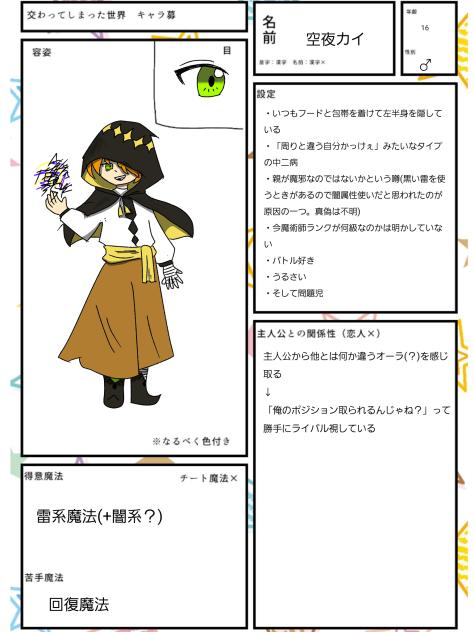 キャラ募参加(2キャラ目)