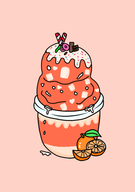orange ice cream - ibisPaint