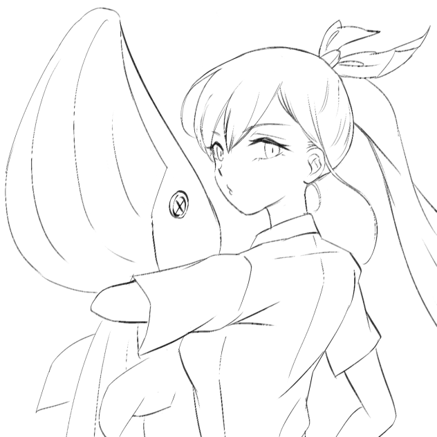 抱き枕は没収します(線画)