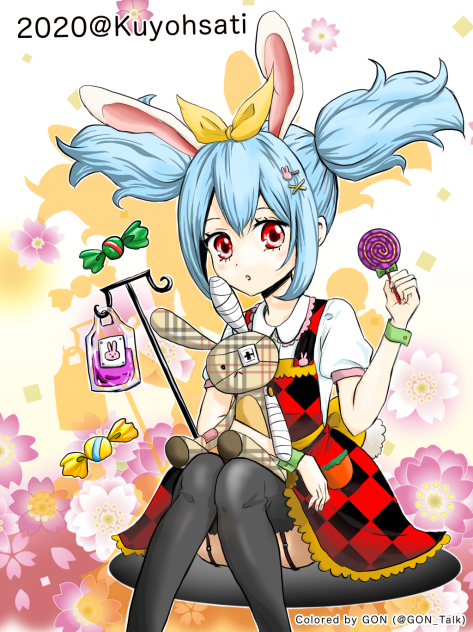 〈九曜様のぬりえ企画〉うさぎと少女　参加しました！
