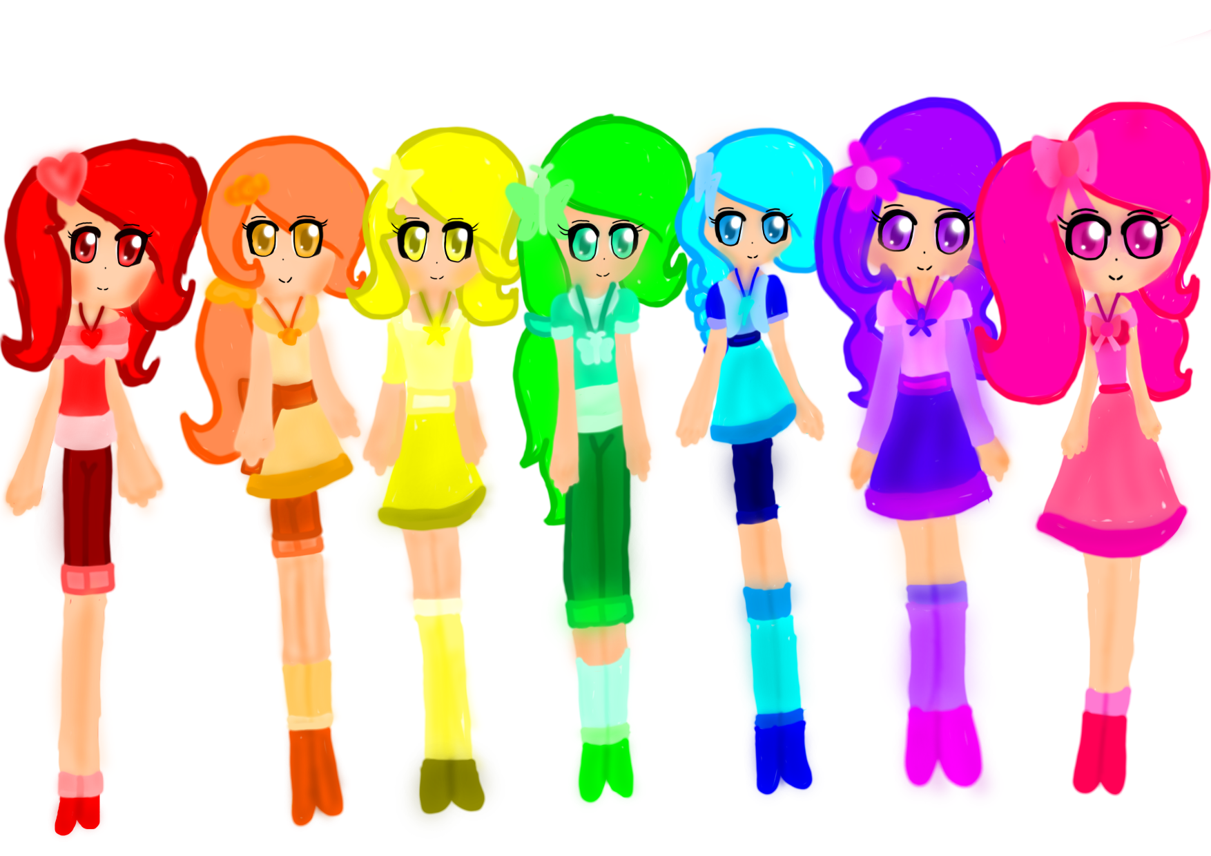 rainbow girls anime ibisPaint