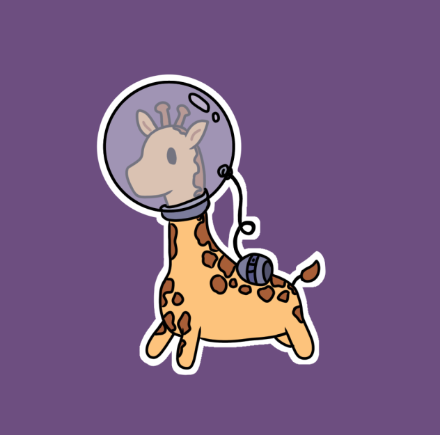 Space giraffe sticker