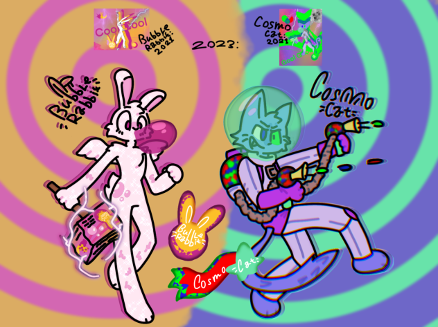 Bubble Rabbit & Cosmo Cat