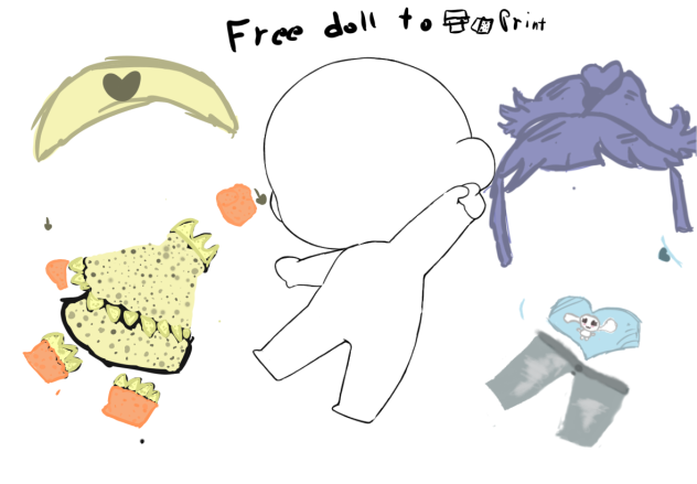 Free paper doll to print (Chibi doll)
