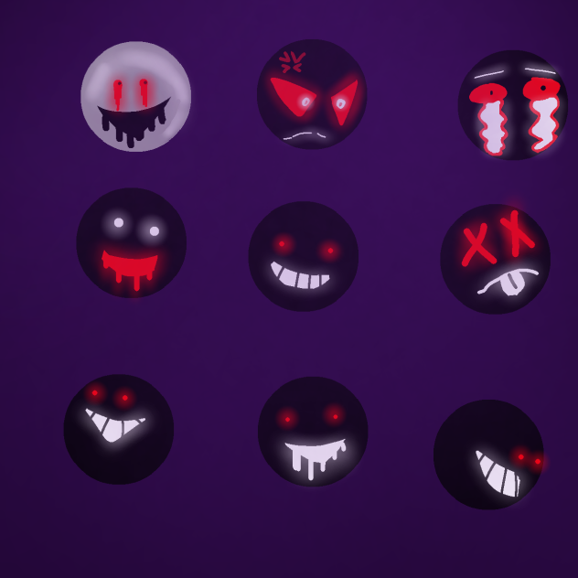 Expressions on black dots