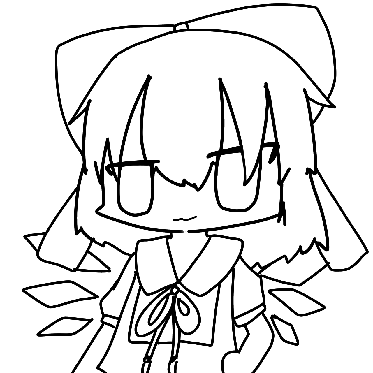 チルノちゃんはかわいい 線画 - ibisPaint