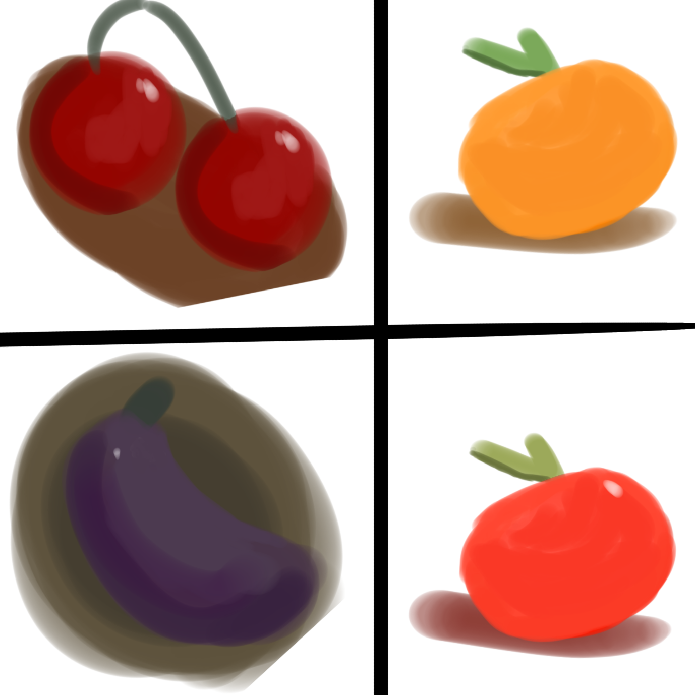 A batch of realistic fruit and vegetable - ibisPaint