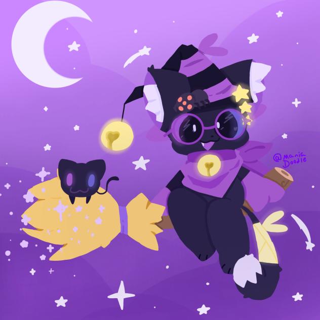 Wizard cat lineless art!