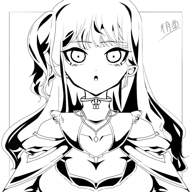 塗り絵用女の子