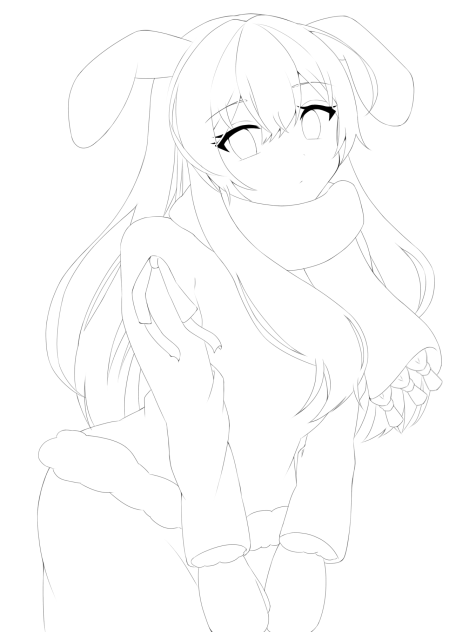 雪うさぎ　線画