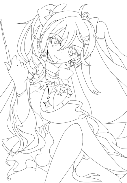 雪ミク 線画 - ibisPaint