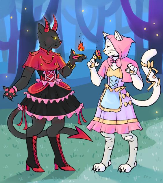 Egg and Random as cool cat people