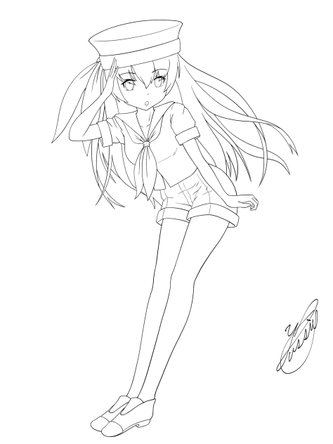 sailor girl（線画）