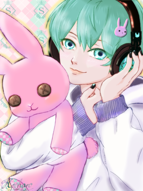 うさぎと男子