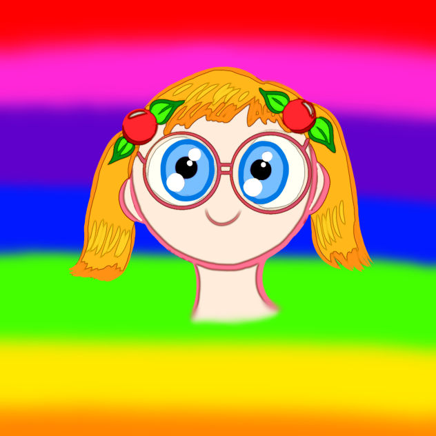 cartoon girl wearing glasses