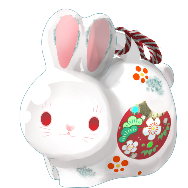 Vintage Rabbit Clay Bell