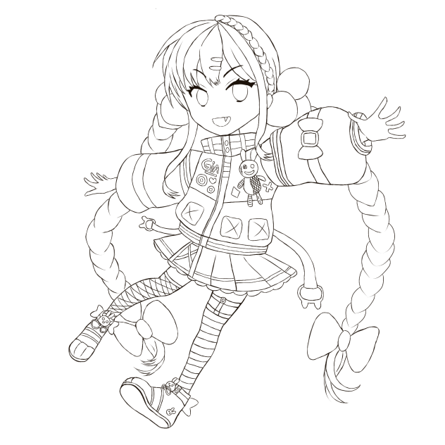 Army Rabbit Color Pages lineart giapple rabbit army jacket - ibisPaint
