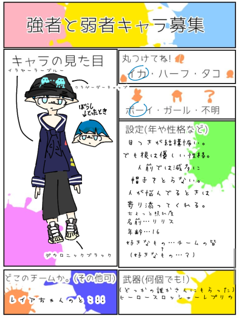 強者と弱者キャラ募集