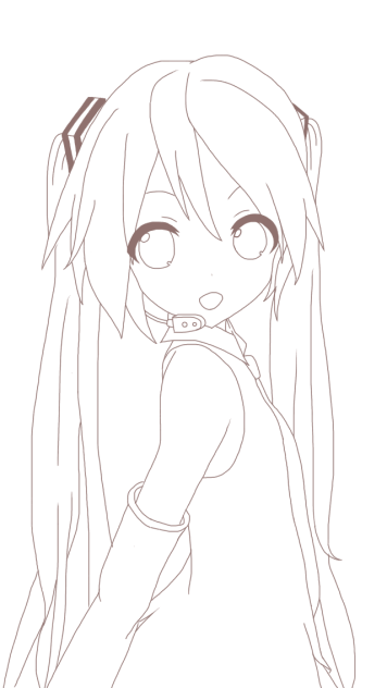 初音ミク  線画
