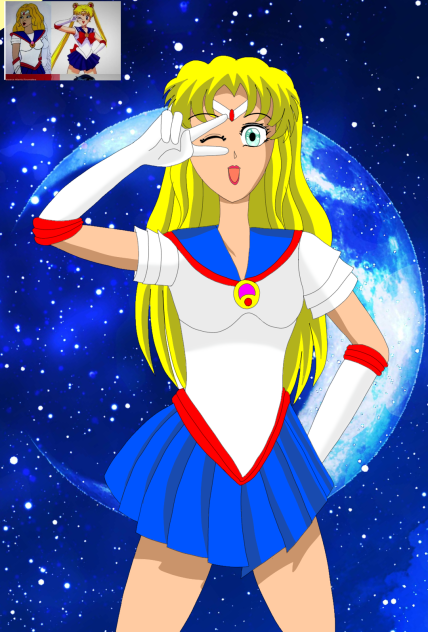 外人イラストレターが描いたセーラームーンをアニメより書き直したよ。
