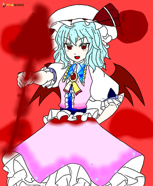 レミリア・スカーレット(フリー線画)✞