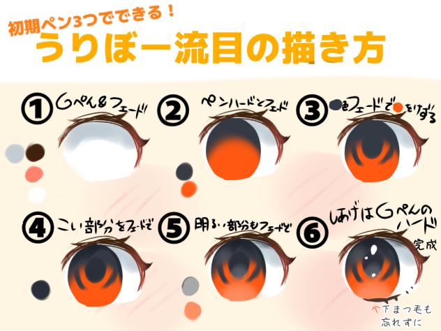 初期ペン3つでできる！目の描き方！