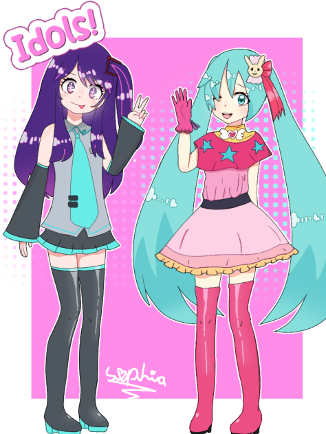 Ai Hoshino and Hatsune Miku🎤 - ibisPaint