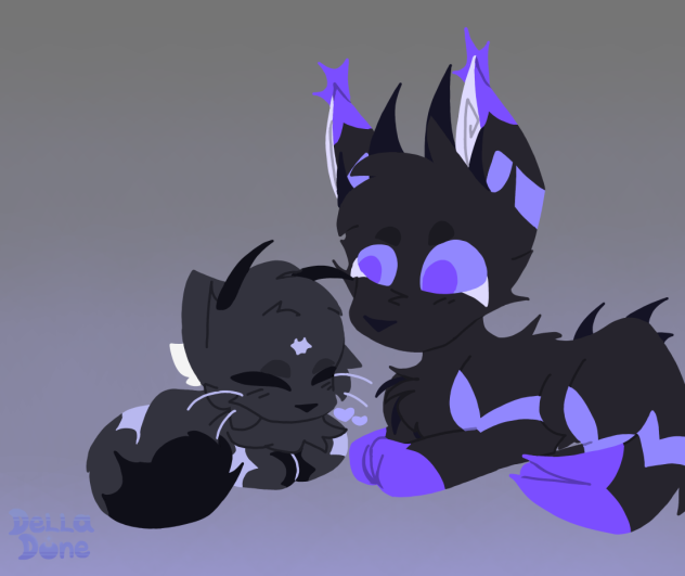 Dusty and delladune🖤🩵💜
