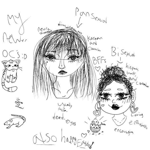 my new OCs Nari and Sophia happy Easter