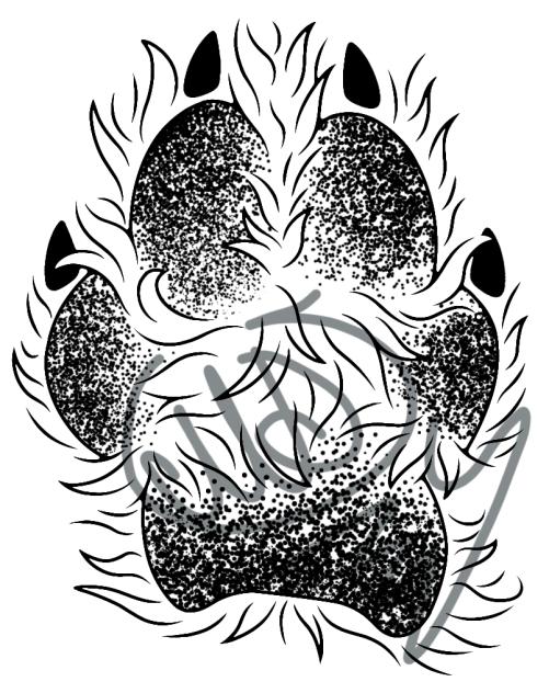 Dog paw tattoo